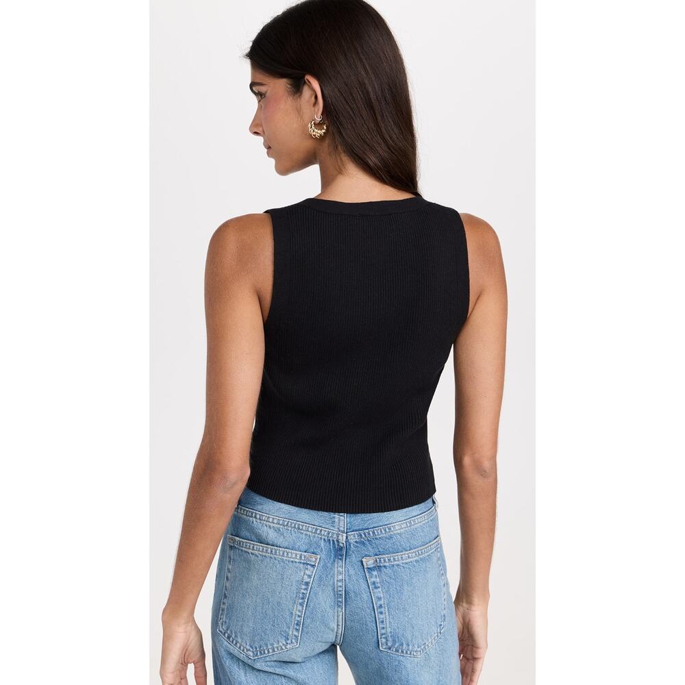 Reformation Myrtle Cotton Sweater Vest Black - Picture 6 of 13